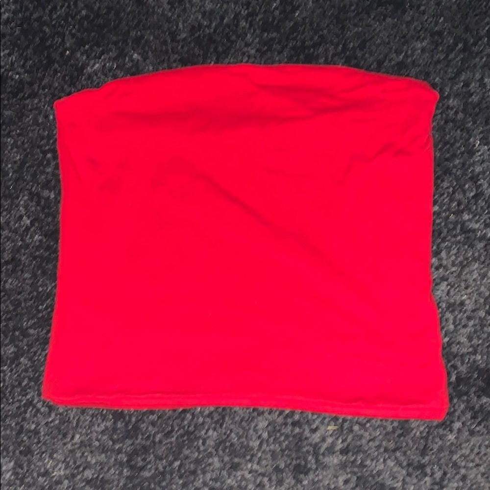 red bando top